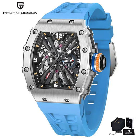 ChronoState Vertex Elite Rectangle Skeleton Quartz Watch for Men