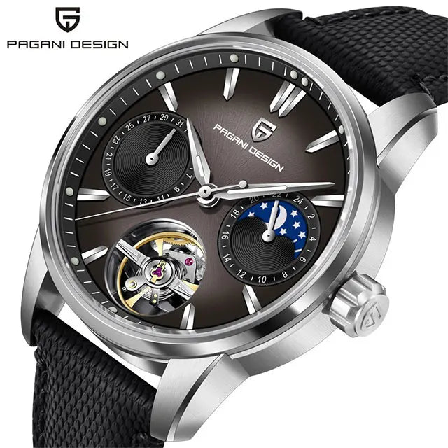 Montre de Luxe Automatique ChronoState Imperial Tourbillon avec Bracelet en Cuir