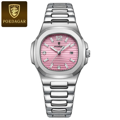 Montre-bracelet carrée pour femme POEDAGAR, lumineuse, étanche, avec affichage de la date, montre de luxe à quartz de haute qualité pour femmes, Reloj