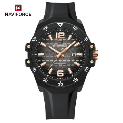 Nouvelle montre homme NAVIFORCE, style mode, mouvement à quartz de luxe, bracelet sport en silicone, étanche et lumineuse, cadeau pour homme
