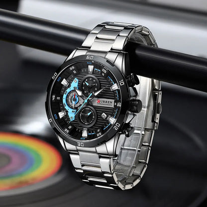 Stainless Steel Chronograph Luminous Dial Watch