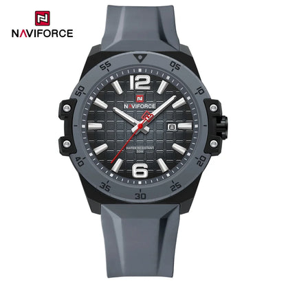 Montre Homme NAVIFORCE Étanche 50m Bracelet Silicone Mouvement Quartz Montre-Bracelet Sport Décontractée Tendance pour Homme Cadeau