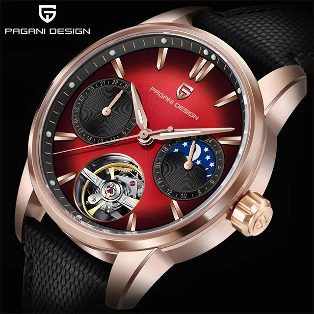 Montre de luxe automatique ChronoState YS021 Imperial Tourbillon avec bracelet en cuir