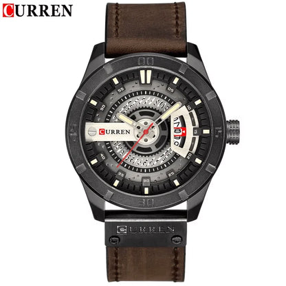 Marque de montres de luxe CURREN Montres de sport militaires pour hommes Montre à quartz pour hommes Décontractée en cuir Relogio Masculino