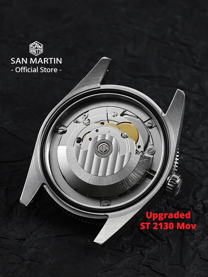 San Martin Nouvelle Montre Plongeur Homme Vintage BB54 Améliorée 37mm ST2130 Automatique Mécanique Saphir Lumineux Étanche 200m SN0138