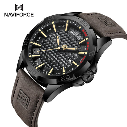 NAVIFORCE – Montres à Quartz Tendance pour Hommes, Bracelets en Cuir, Sport, Étanche, Calendrier, Horloge Relogio Masculino