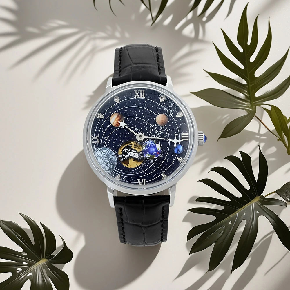 Space Explorer Galaxy Planet Automatic Mechanical Watch