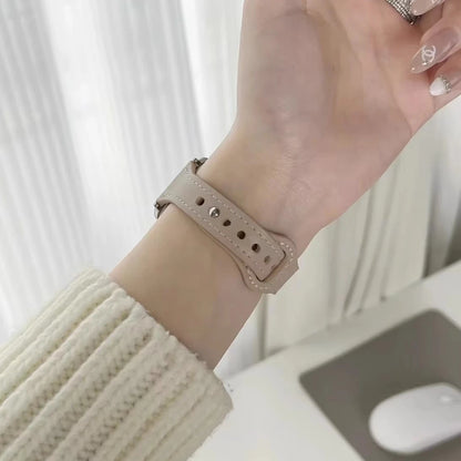 Slim Leather Strap for Apple Watch Band Ultra 49mm 8 41mm 45mm 7 SE 654321 44mm Women Bracelet Loop for iwatch series 42mm 40mm