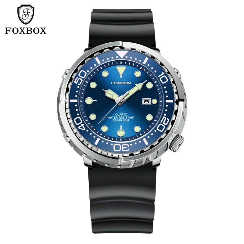 2026 LIGE Montres de mode pour hommes Foxbox Top Marque Luxe 5ATM Sports Étanche Montre Homme Quartz Date Horloge Lumineuse+Boîte