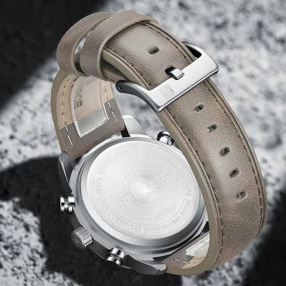 NAVIFORCE NF9263 Chronograph Genuine Leather Strap Watch
