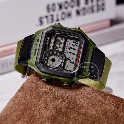 Montre numérique rétro multifonctionnelle de style classique Casio pour homme AE-1200WHB-3B