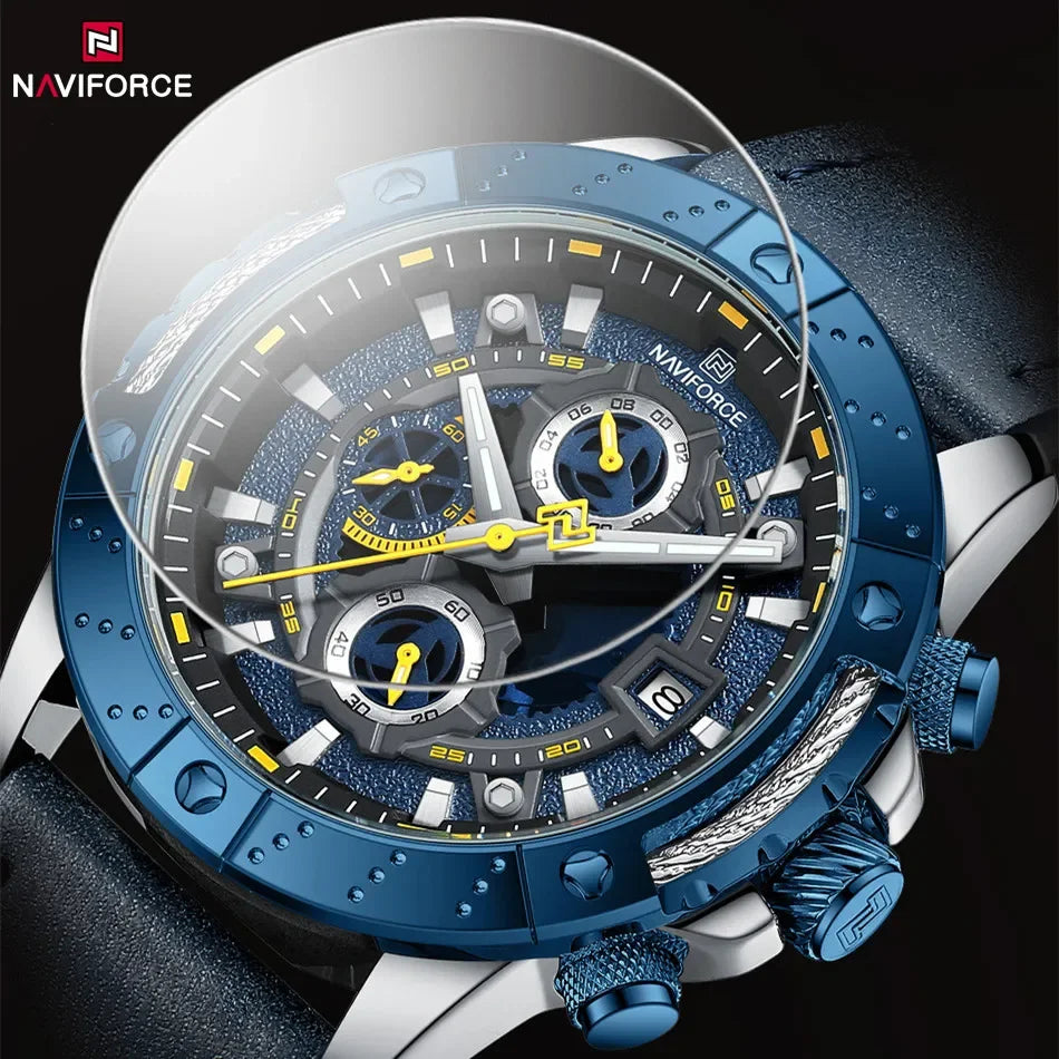NAVIFORCE NF8055 Multifunction Chronograph Leather Watch