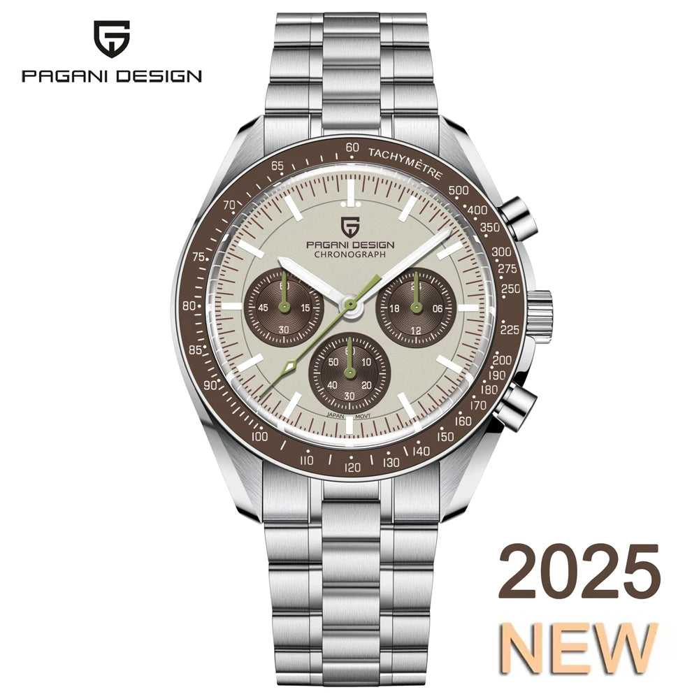 2026 New PAGANI DESIGN V5 Moon Men's Watches Top Luxury Quartz Watch For Men Chronograph Waterproof Sport Stainless Steel Clock