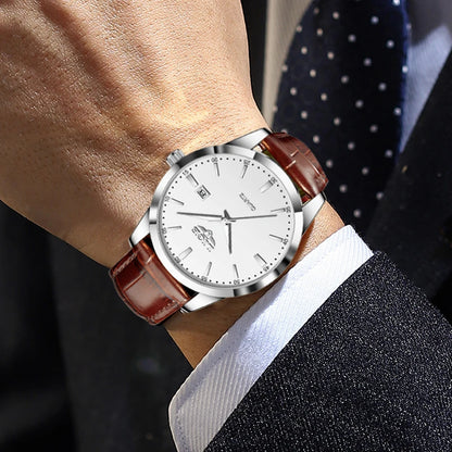 Montre LIGE Bracelet en cuir Mode Montres Homme Quartz Militaire Montres-bracelets