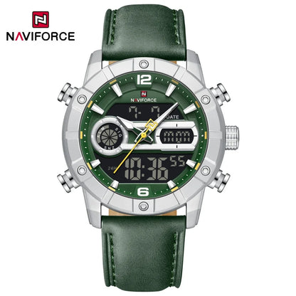Montre à Quartz NAVIFORCE Hommes Double Fuseau Horaire Date Illumination Nocturne Classique Affaires Montre Homme Luxe Original Étanche