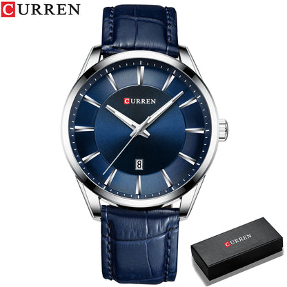 Montres CURREN à Quartz pour Hommes, Bracelet en Cuir, Montres-Bracelets Masculines, Marque de Luxe, Horloge d'affaires pour Hommes, 45 mm, Reloj Hombres