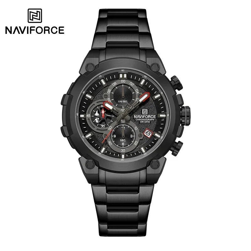 Montre Militaire Homme NAVIFORCE Luxe Étanche Quartz Chronographe Bracelet Montre Masculino Tendance Horloge