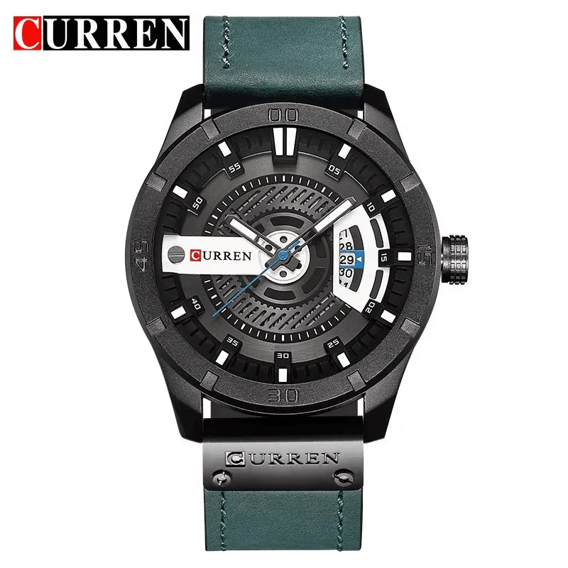 Marque de montres de luxe CURREN Montres de sport militaires pour hommes Montre à quartz pour hommes Décontractée en cuir Relogio Masculino
