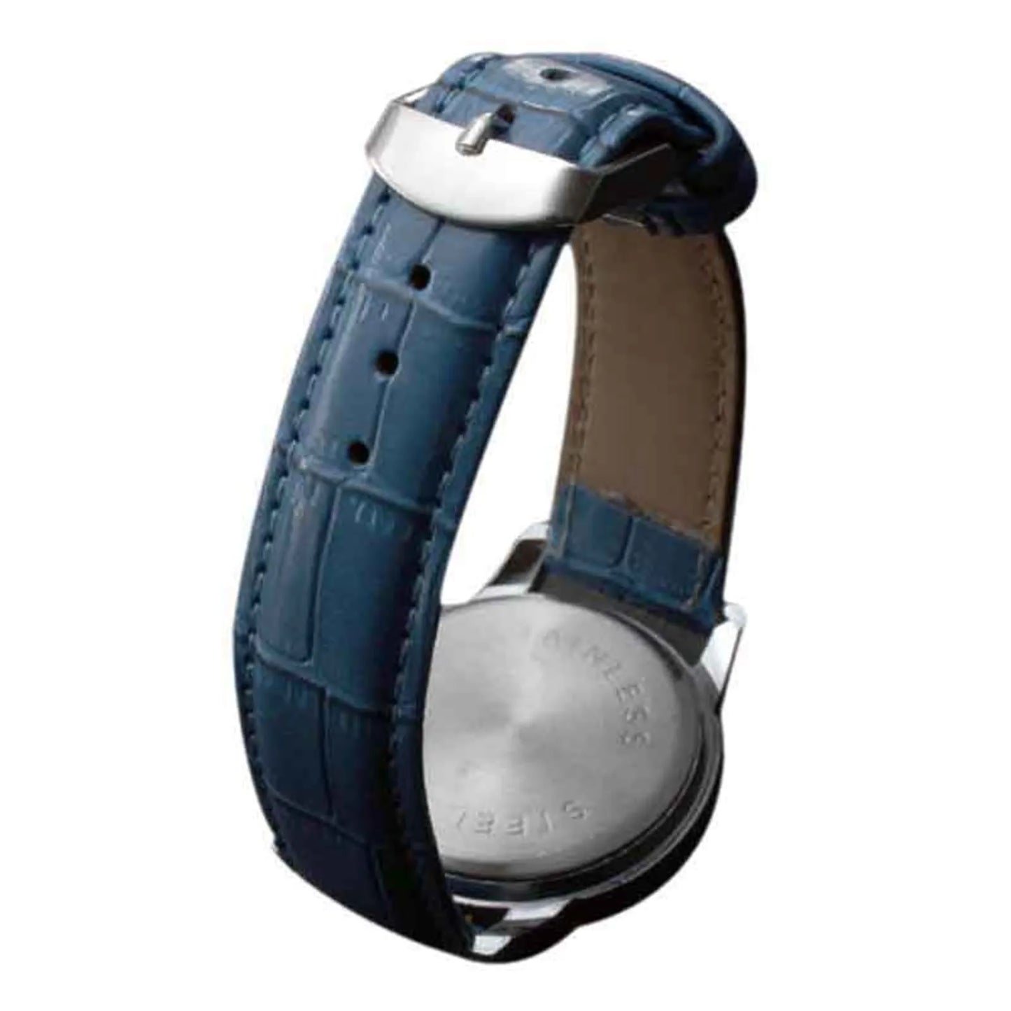Montre homme à quartz bleue, bracelet en cuir, style chronographe, accessoire de montre-bracelet décontractée et professionnelle, pour usage quotidien, tendance 2026