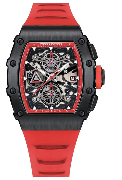 ChronoState Vector Elite Rectangle Skeleton Quartz Watch for Men