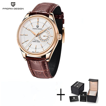 PAGANI DESIGN Montre-bracelet à quartz pour hommes, Montre de plongée de luxe en verre saphir, Étanche 200 m, Date, Montre d'affaires pour hommes