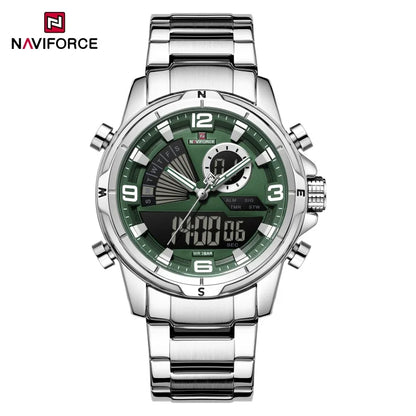 NAVIFORCE Montres de Luxe Militaires pour Hommes Chronographe Mode Alarme Montres-bracelets à Quartz pour Hommes Sports Calendrier Mensuel Étanche Cadeau