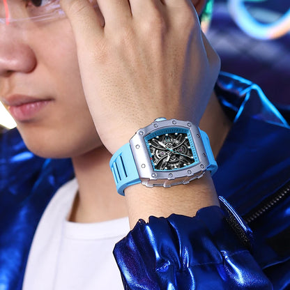CURREN 3D Collection Rectangular Silicone Strap Watch