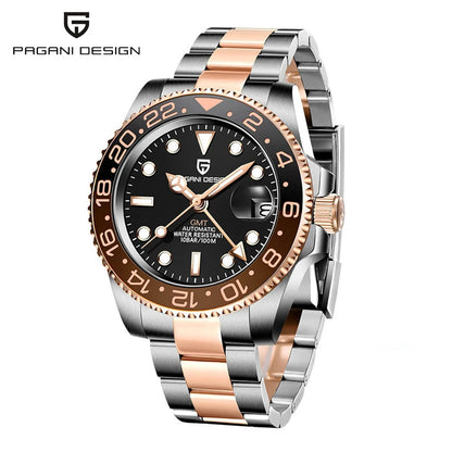 Nouvelle montre PAGANI DESIGN GMT automatique 1662 pour hommes, 40 mm, bracelet de marque supérieure, étanche 100 m, montres-bracelets mécaniques pour hommes, horloge