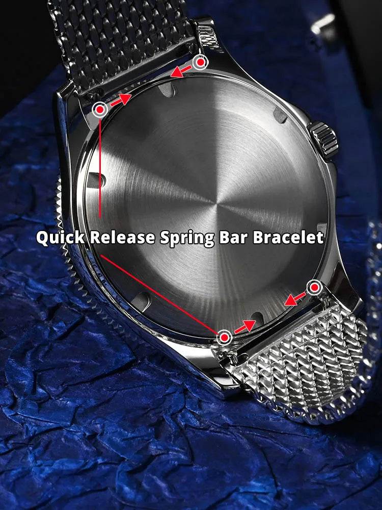 San Martin SN0119-G GMT Automatic Mechanical Watch Bracelet