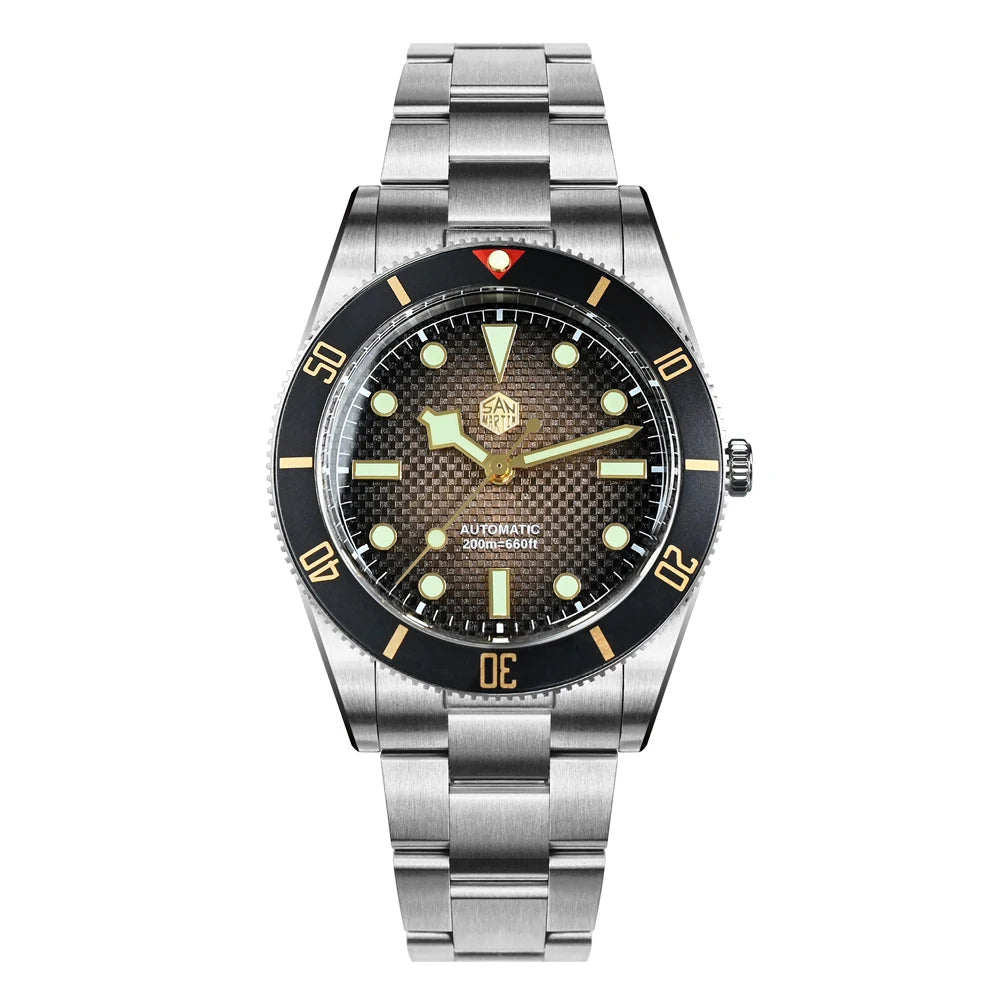 San Martin Nouvelle Montre Plongeur Homme Vintage BB54 Améliorée 37mm ST2130 Automatique Mécanique Saphir Lumineux Étanche 200m SN0138
