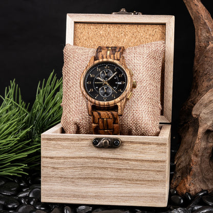 Montre en bois BOBO BIRD pour homme, Montre-bracelet vintage faite à la main, Nouvelle montre en quartz en bois élégante, Montre en bois naturelle unique et personnalisée