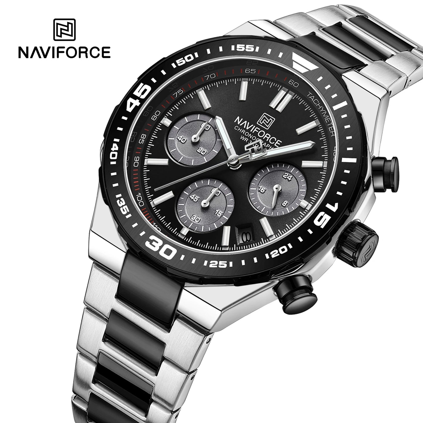 NAVIFORCE Montres Homme Quartz Tendance Affaires Classique Étanche Bracelet Acier Inoxydable Montre-bracelet Nouvelle horloge Homme en 2024