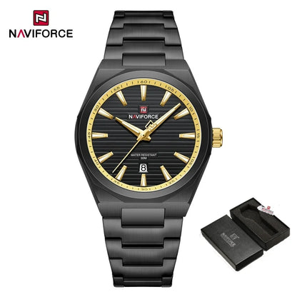 NAVIFORCE Montre-bracelet à quartz étanche Mode Point lumineux Homme Affichage de la date Montre de sport Montres pour homme Relogio Masculino