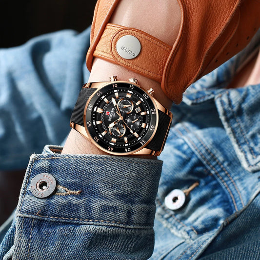 REWARD Big Dial Chronograph Automatic Date Watch