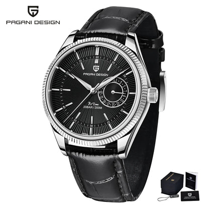PAGANI DESIGN Montre-bracelet à quartz pour hommes, Montre de plongée de luxe en verre saphir, Étanche 200 m, Date, Montre d'affaires pour hommes