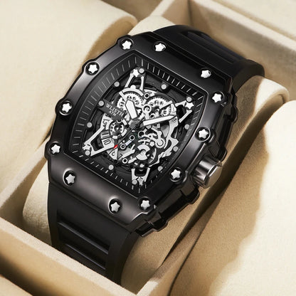 Montre de sport étanche à quartz lumineuse à grand cadran carré pour hommes