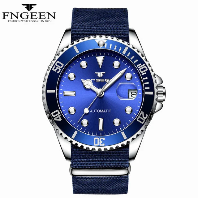 FNGEEN 9001 Luxury Brand Men Watch Steel Tourbillon Skeleton Mechanical Watches Luminous Automatic Date Diamond Wristwatch