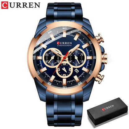 Montre à quartz CURREN pour hommes, marque de luxe, mode, affaires, montres en acier étanches pour hommes, montre-bracelet de sport, Relogio Masculino