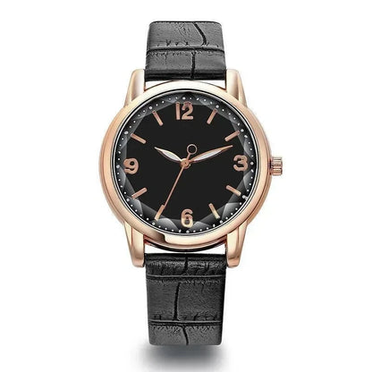 Montre à bracelet en cuir pour femme, verre polygonal, horloge de luxe, cadran créatif, mode, montre à quartz