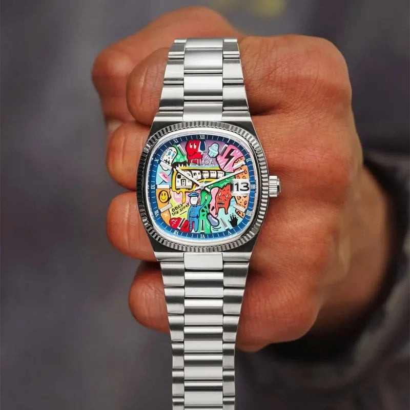 Montre rétro carrée pour hommes, marque de luxe légère, cadeau authentique 2026, nouveau bracelet en acier inoxydable, montre à quartz étanche