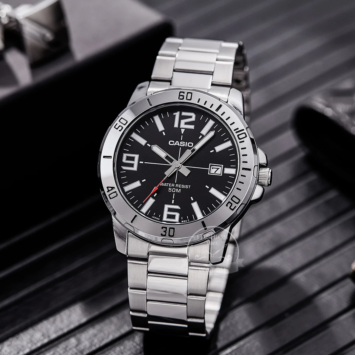 Montre Casio pour homme, bracelet en acier inoxydable, styles professionnels, relogio masculino MTP-VD01D