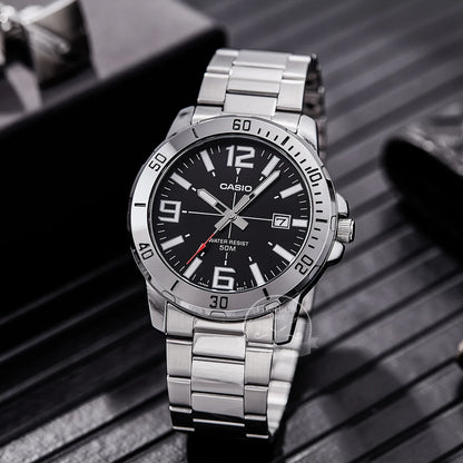 Montre Casio pour homme, bracelet en acier inoxydable, styles professionnels, relogio masculino MTP-VD01D