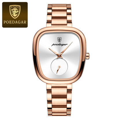 POEDAGAR Elegant Luxury Watch For Woman Waterproof Stainless Steel Women's Quartz Watches Simple High Quality Ladies Wristwatch