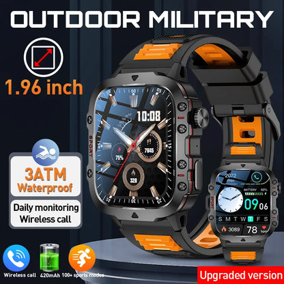 Montre Intelligente Homme Militaire Extérieur Sport Santé Moniteur Appel Bluetooth Assistant Vocal Étanche Pour Android IOS Montre Connectée
