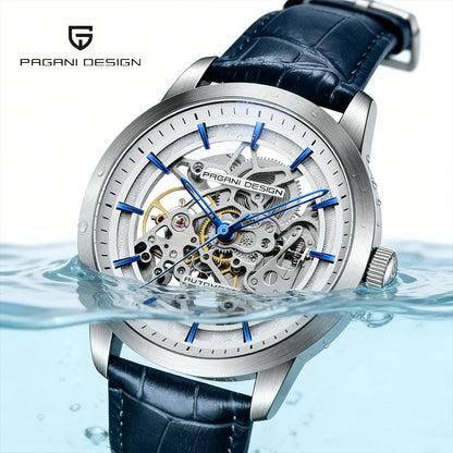 ChronoState Falcon Edge Automatic Skeleton Leather Watch for Men