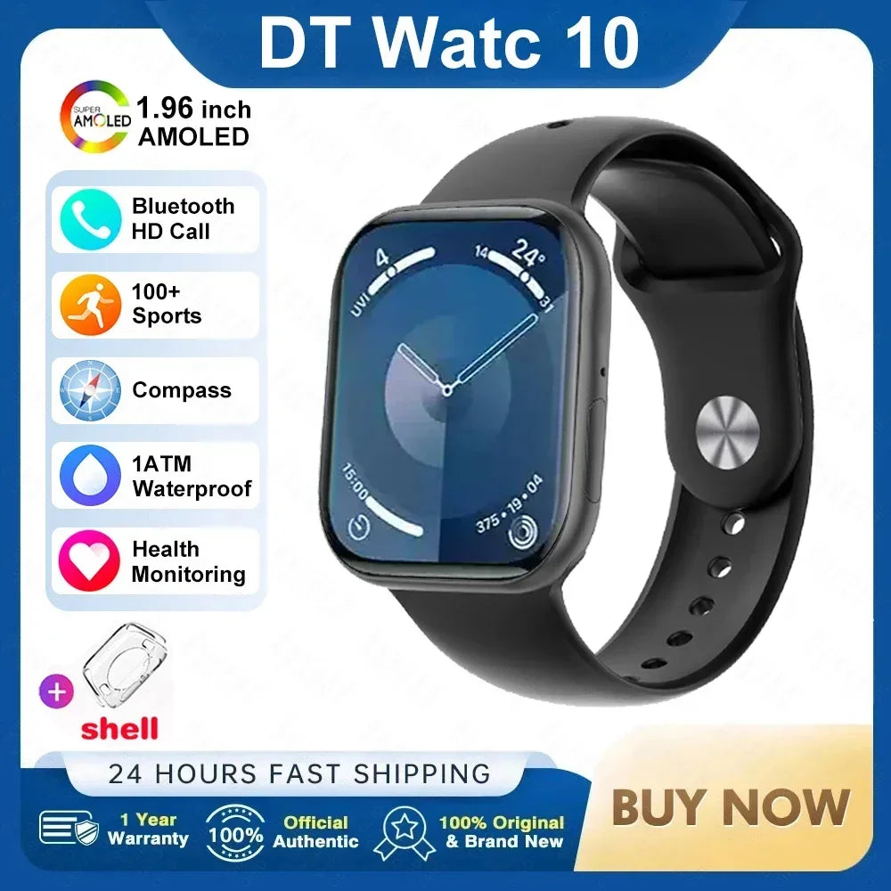 2025 Nouvelle montre connectée originale pour Apple DT Watch 10 Homme AMOLED 4 Go Mémoire Musique 3D Surround Appel BT Étanche Montre intelligente Femme