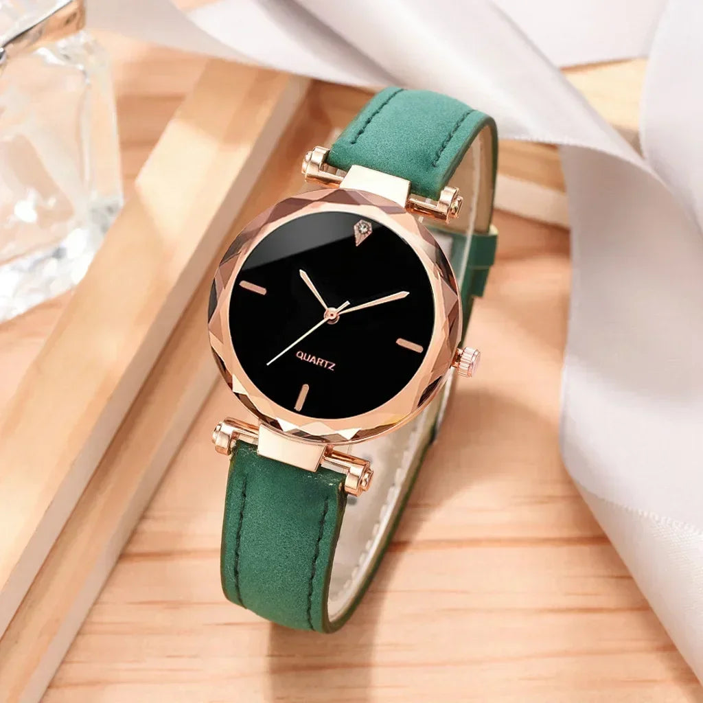 2PCS Set Luxury Watch Women Bracelet  Rhinestone Fashion Wristwatch Female Casual Ladies Watches Bracelet Set Clock