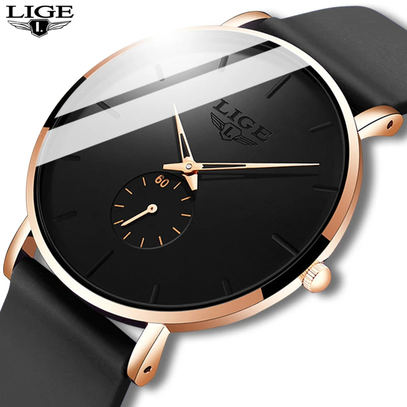 LIGE 2026 Nouvelle Montre Sport Tendance Homme, Marque de Luxe, Étanche, Simple, Ultra-Fine, Montre Homme à Quartz, Relogio Masculino