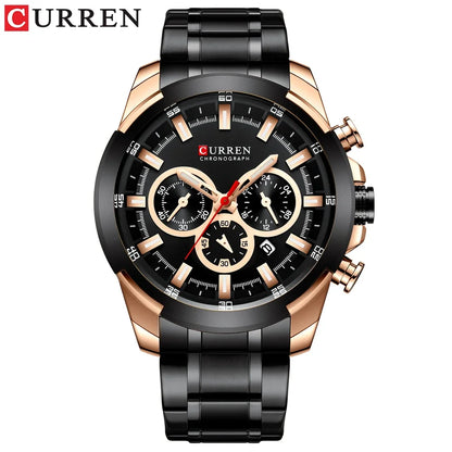 Montre à quartz CURREN pour hommes, marque de luxe, mode, affaires, montres en acier étanches pour hommes, montre-bracelet de sport, Relogio Masculino
