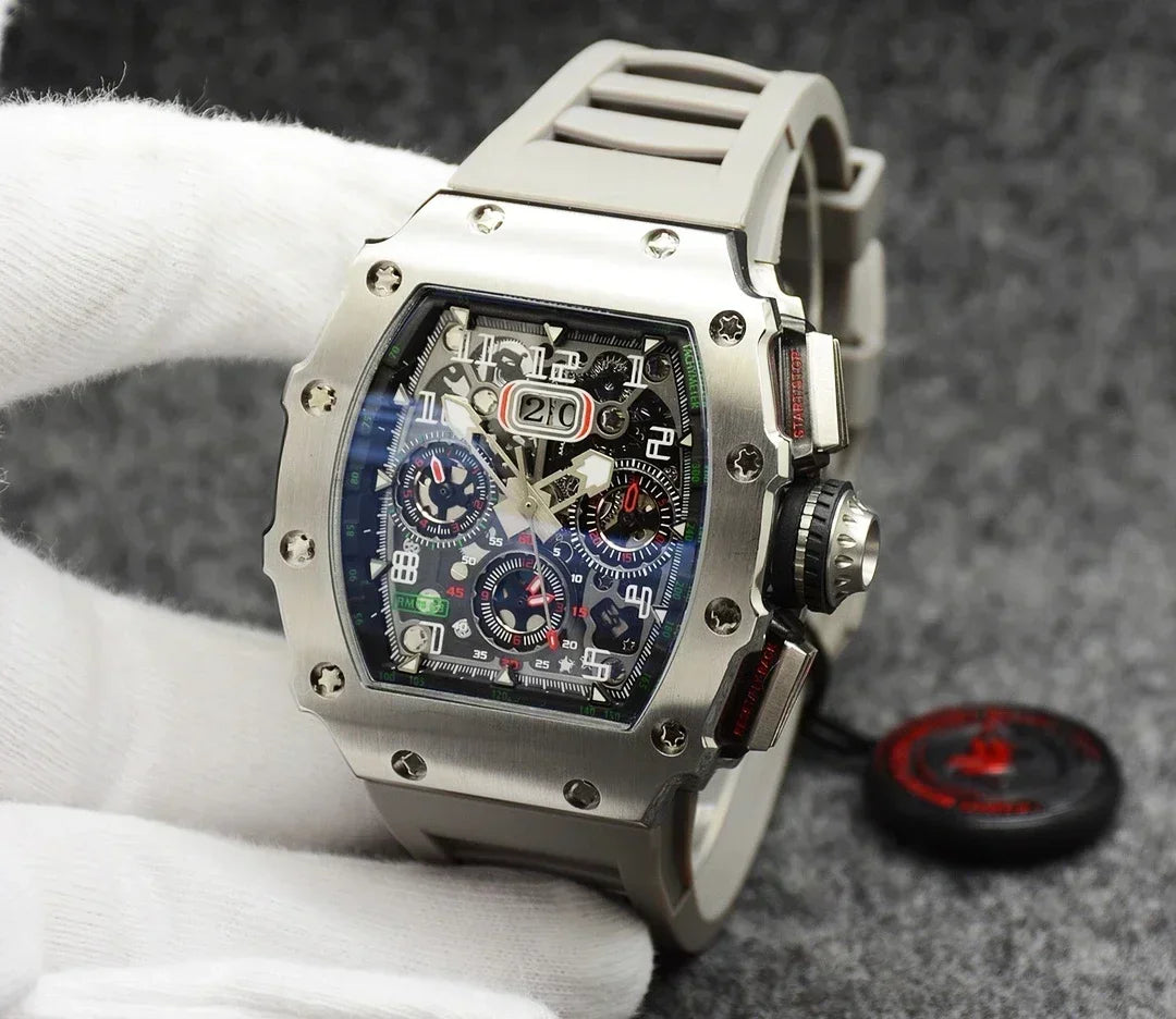 Montre RM en forme de tonneau de haute qualité, marque de luxe supérieure pour montre mécanique homme, montre automatique homme Montre Homme